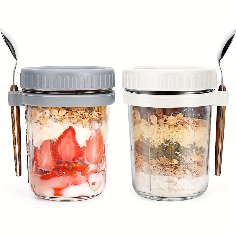 Food Storage Glass - Taza de vidrio para avena, recipiente