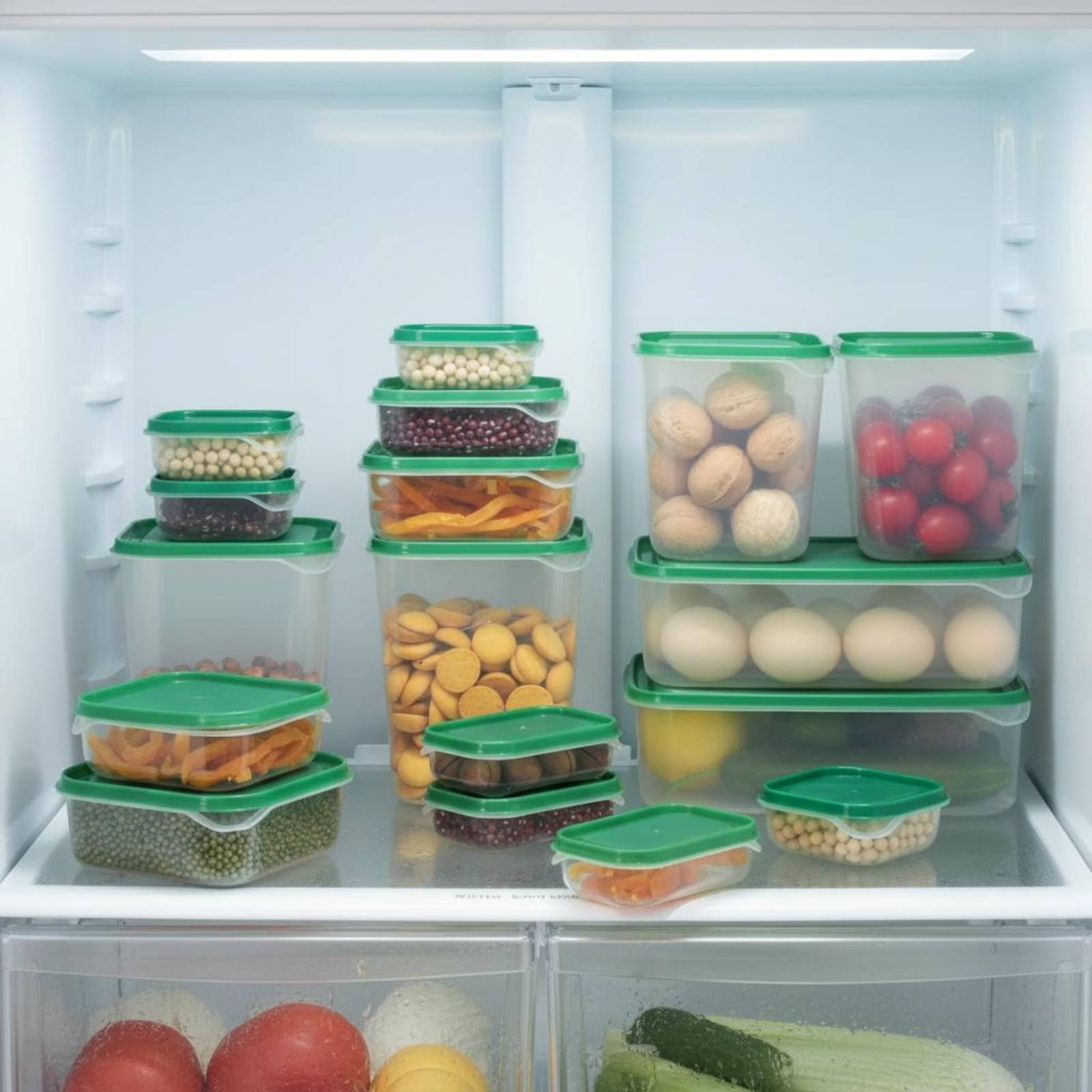 Food Storage With Lids - Juego de 17 Recipientes para Refrigerador,