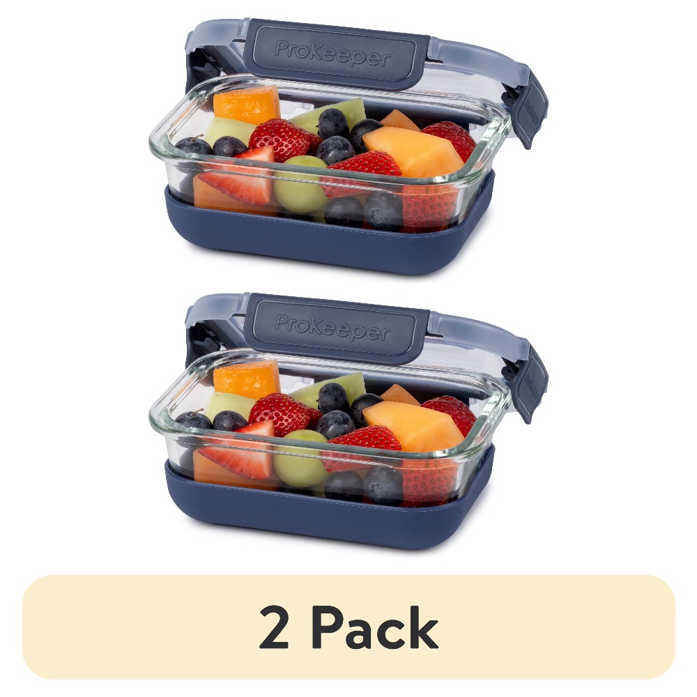 Food Storage Glass - Paquete de 2 recipientes de vidrio