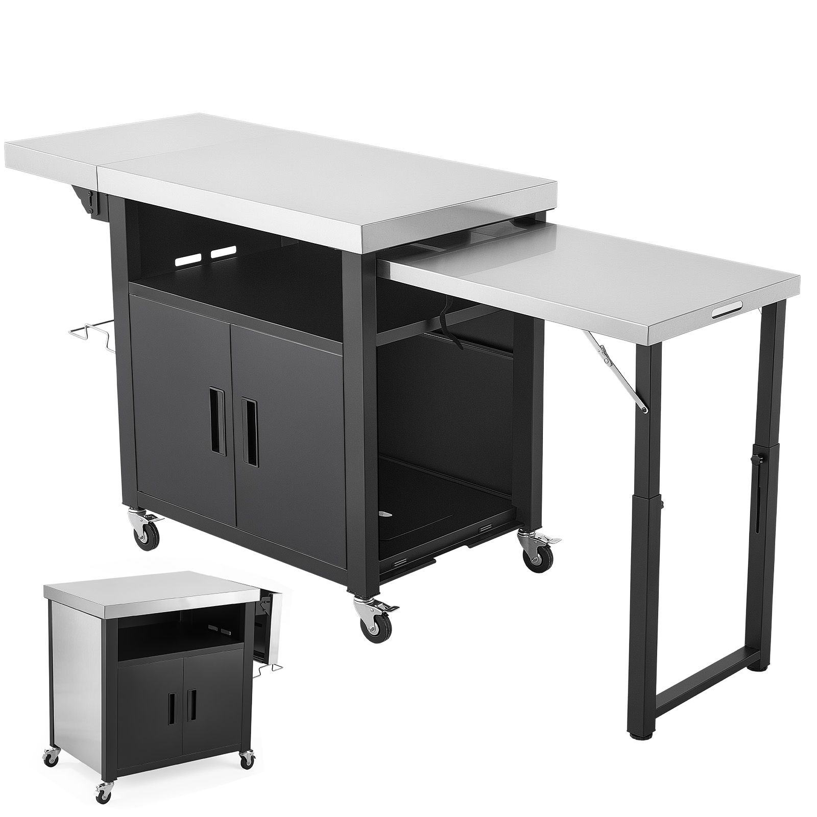Food Storage Kitchen Cabinet - Carrito de Parrilla para Exteriores con