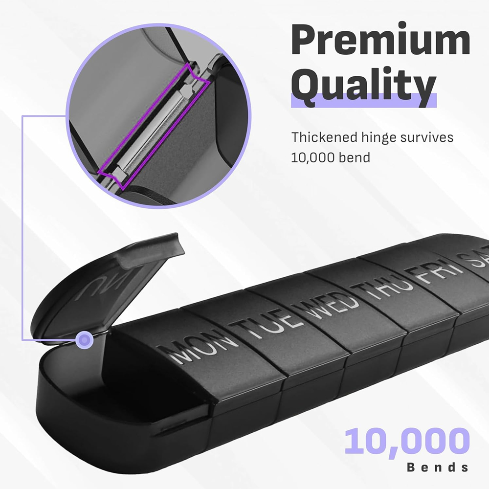 Portion Control Container - Pastillero de viaje con compartimentos extragrandes