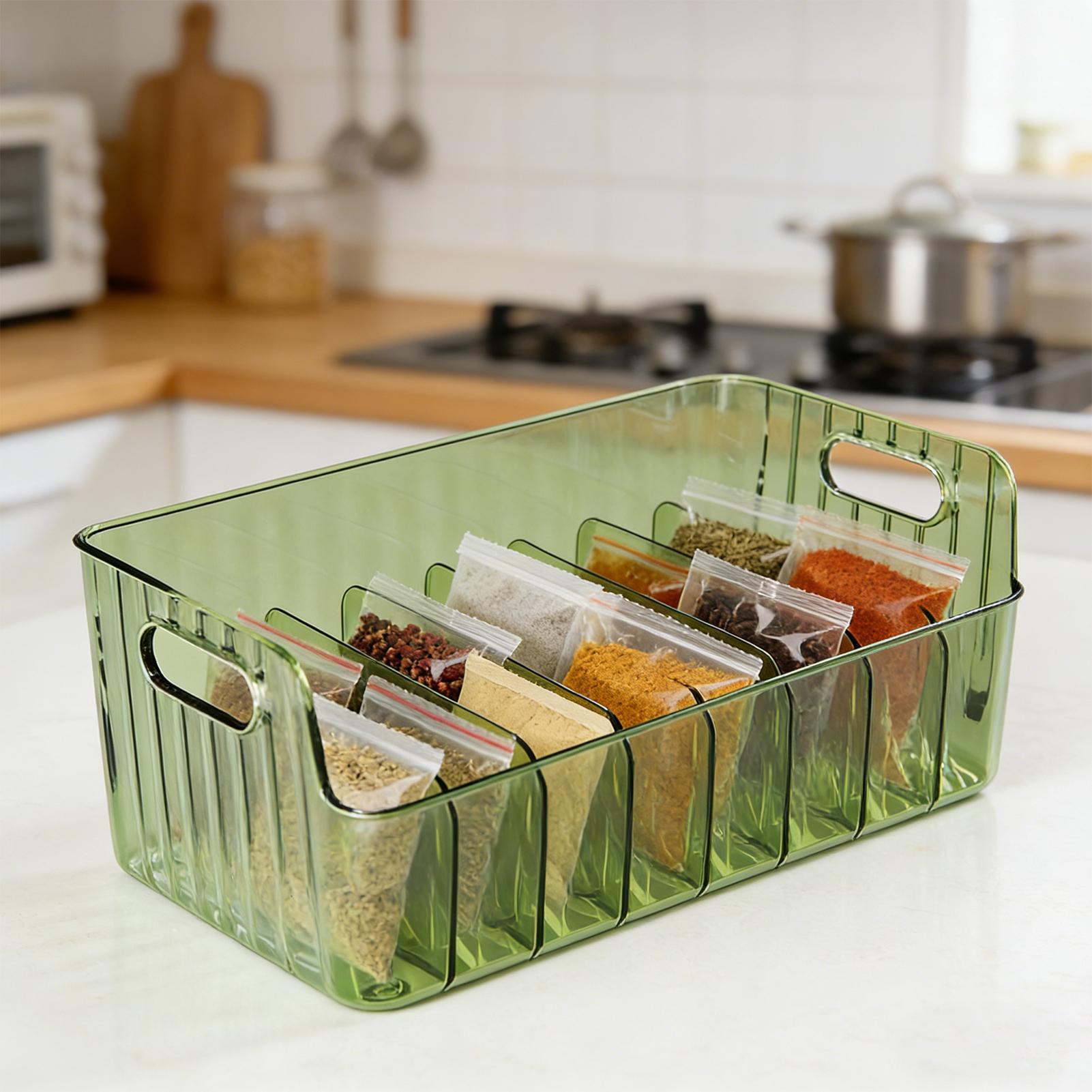 Food Storage Kitchen Cabinet - Organizador de Especias Transparente con Divisiones,