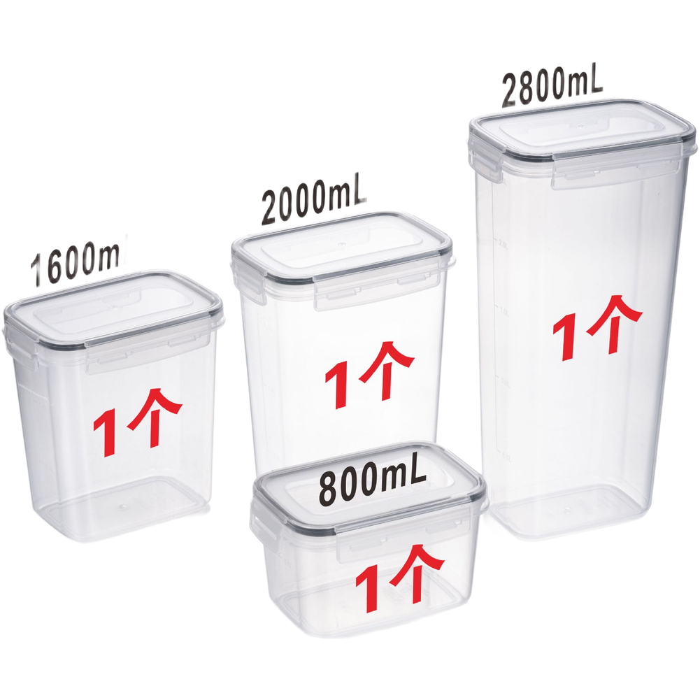 Food Storage For Long Term - Juego de Recipientes Cuadrados Transparentes Herméticos