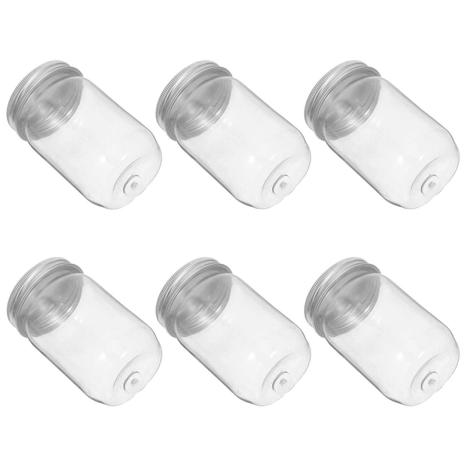 Food Storage With Lids - 6 Frascos de Plástico Transparente con