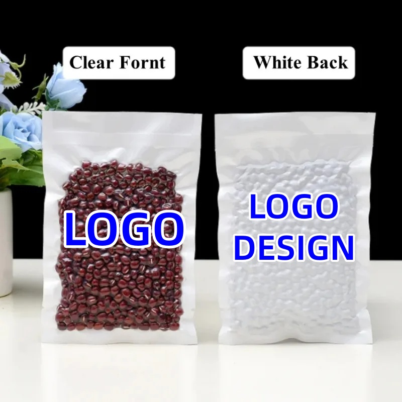 Food Storage For Long Term - Paquete de 100 Bolsas Transparentes Blancas