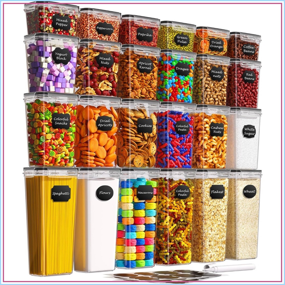 Food Storage With Lids - 24 Recipientes Herméticos para Almacenamiento de