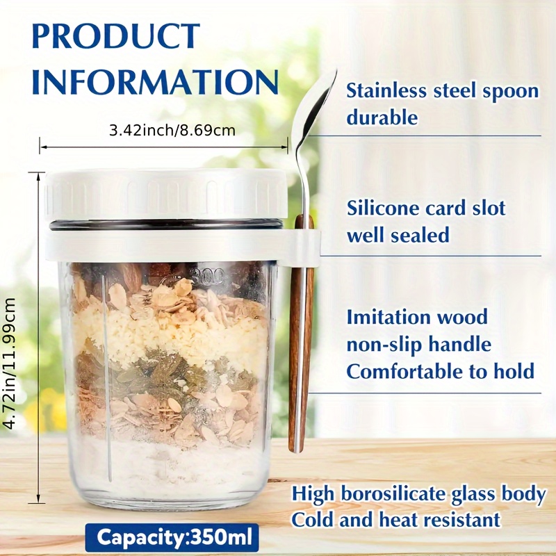 Taza de vidrio para avena, rec - Food Storage Glass reseña y precio