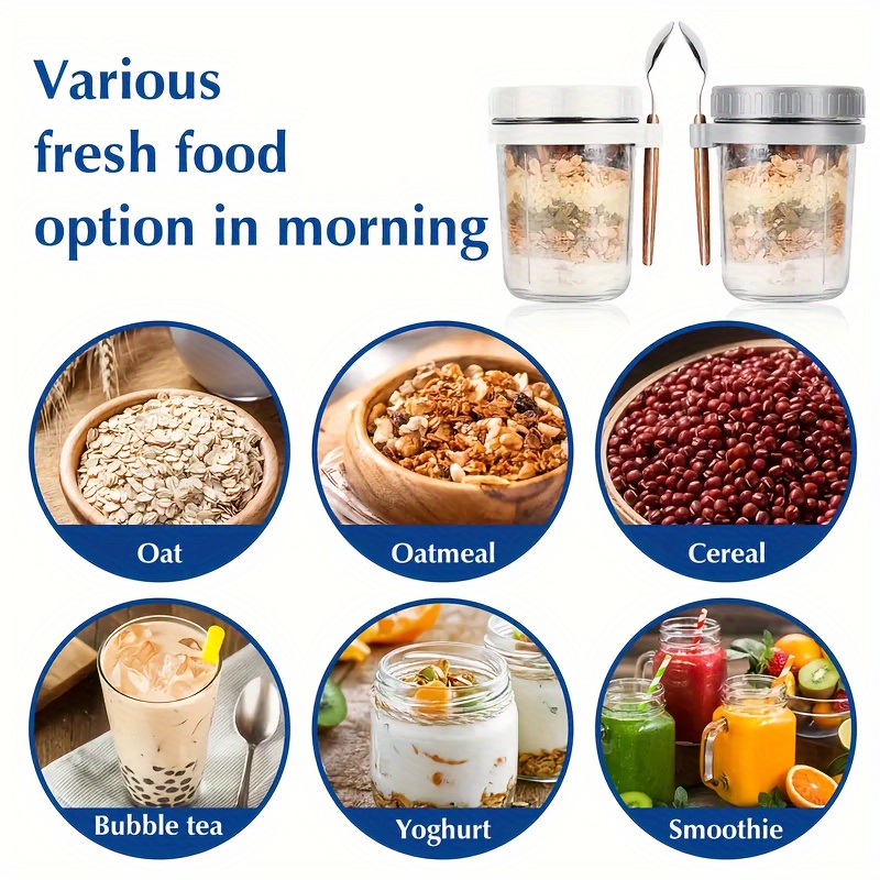 Taza de vidrio para avena, rec - Food Storage Glass reseña y precio