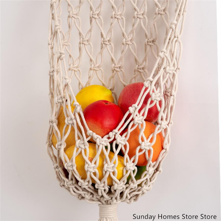 Cesta de macramé para almacena - Food Storage Kitchen Cabinet reseña y precio