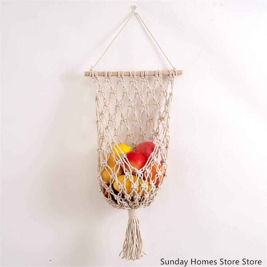 Cesta de macramé para almacena - Food Storage Kitchen Cabinet reseña y precio