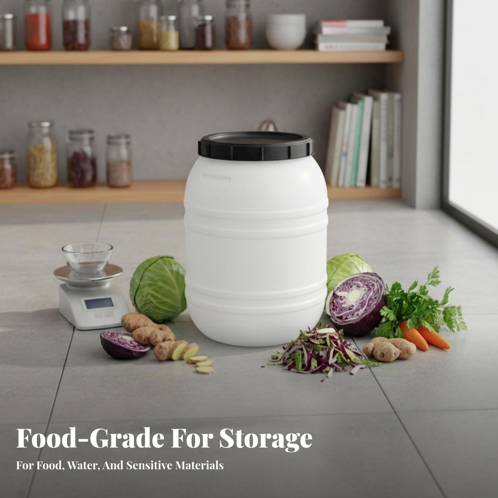 Barril de Plástico de Grado Al - Food Storage With Lids reseña y precio