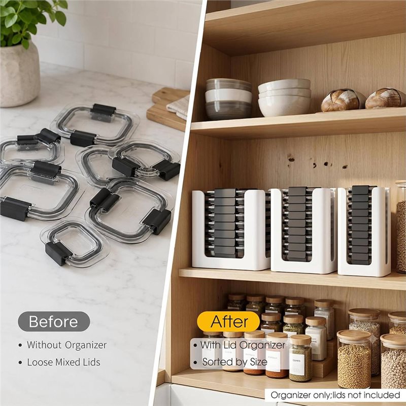 ABLN-Organizador de tapas para - Food Storage Kitchen Cabinet reseña y precio
