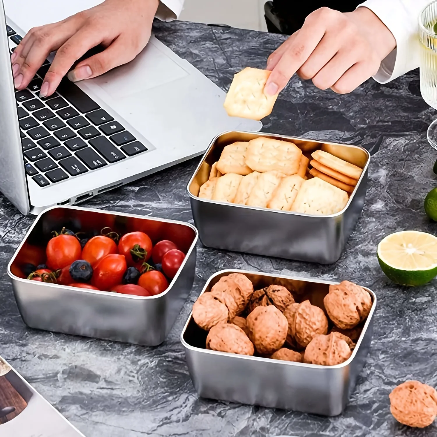 Juego de recipientes de acero  - Food Storage Stainless Steel reseña y precio