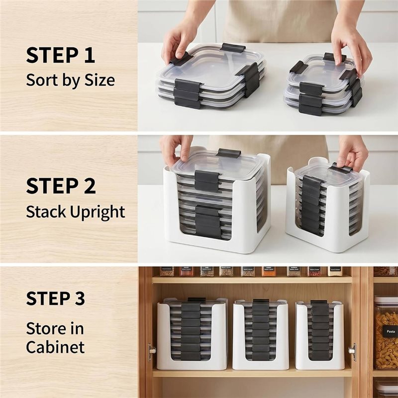 Organizador de tapas para reci - Food Storage Kitchen Cabinet reseña y precio