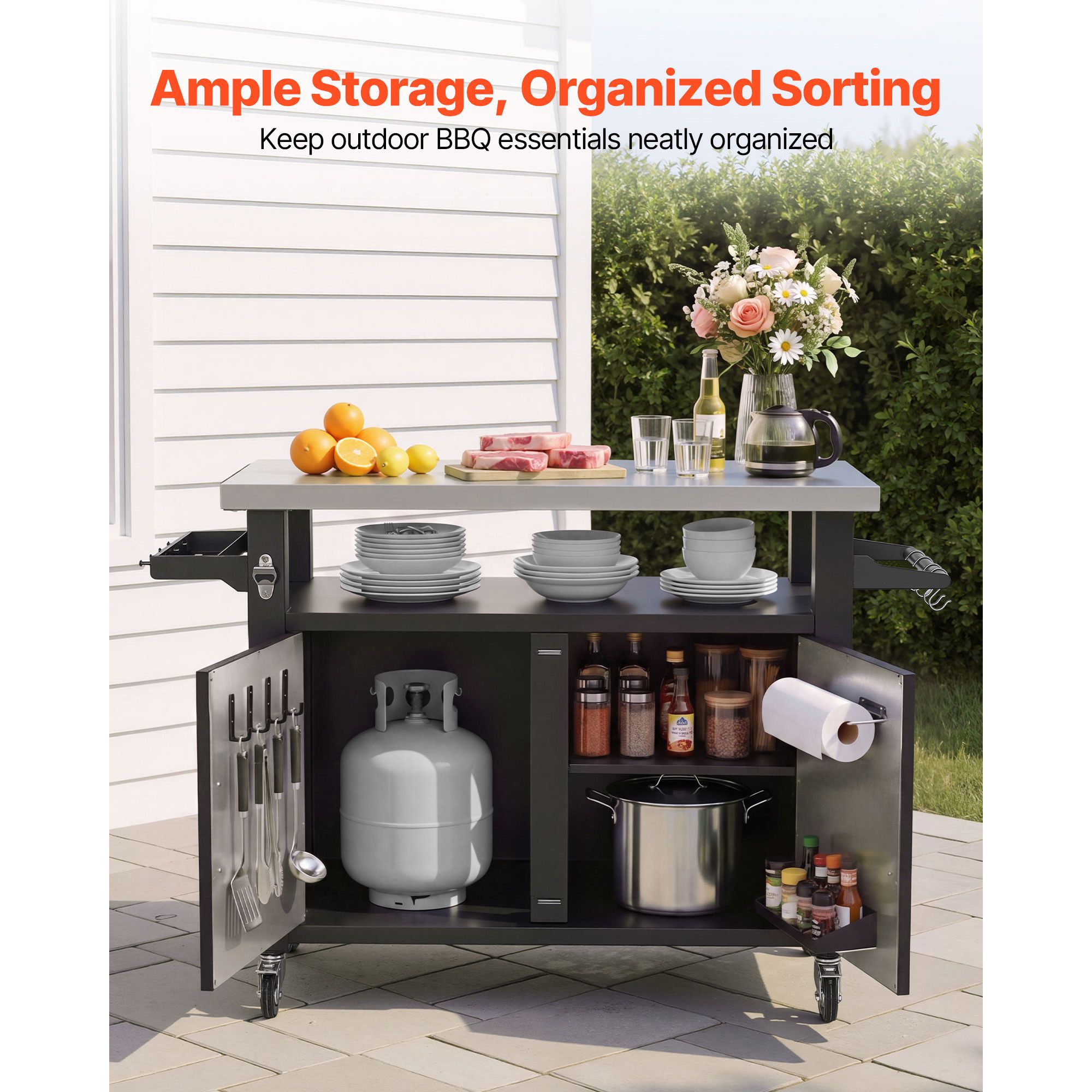 Carrito de Parrilla para Exter - Food Storage Kitchen Cabinet reseña y precio