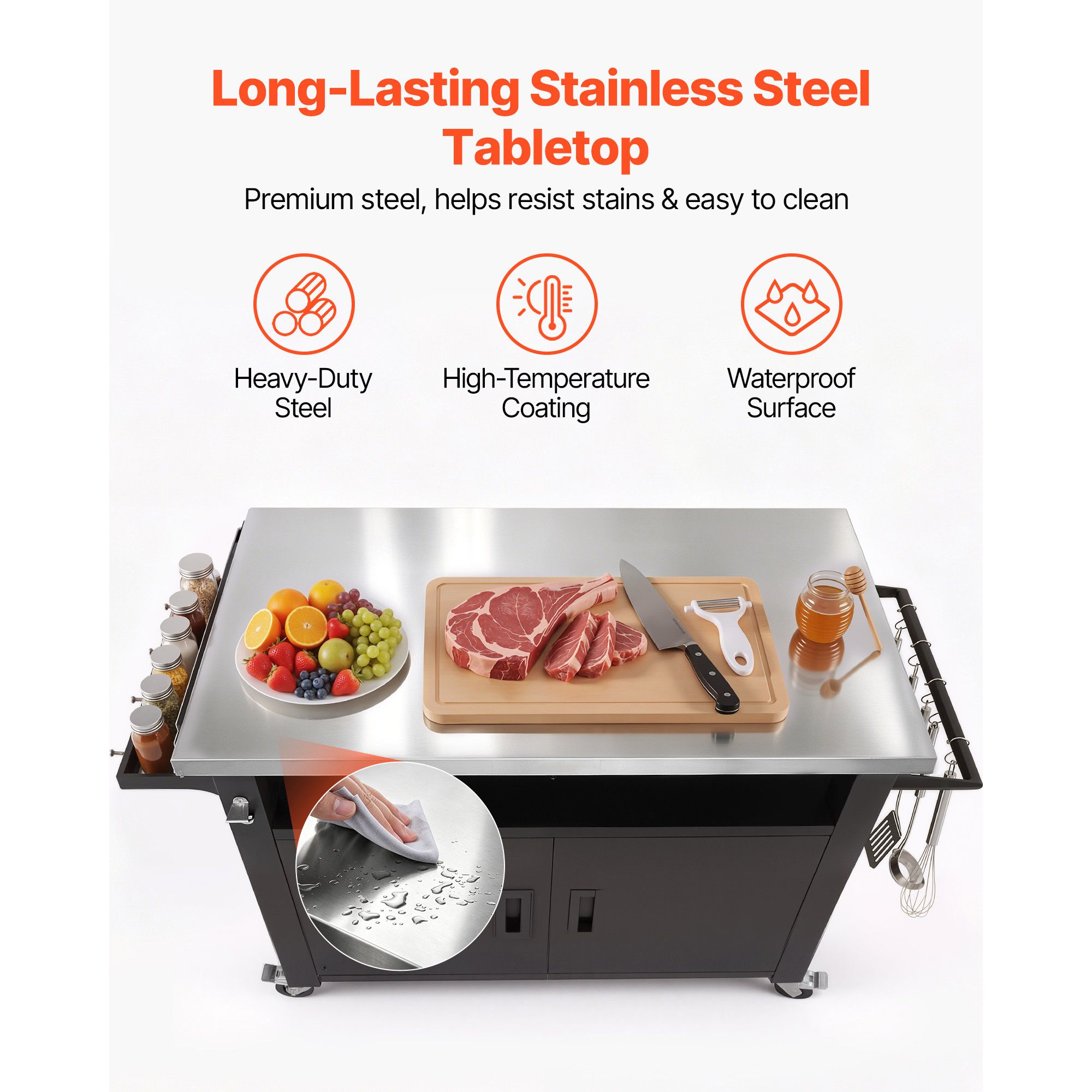 Carrito de Parrilla para Exter - Food Storage Kitchen Cabinet reseña y precio