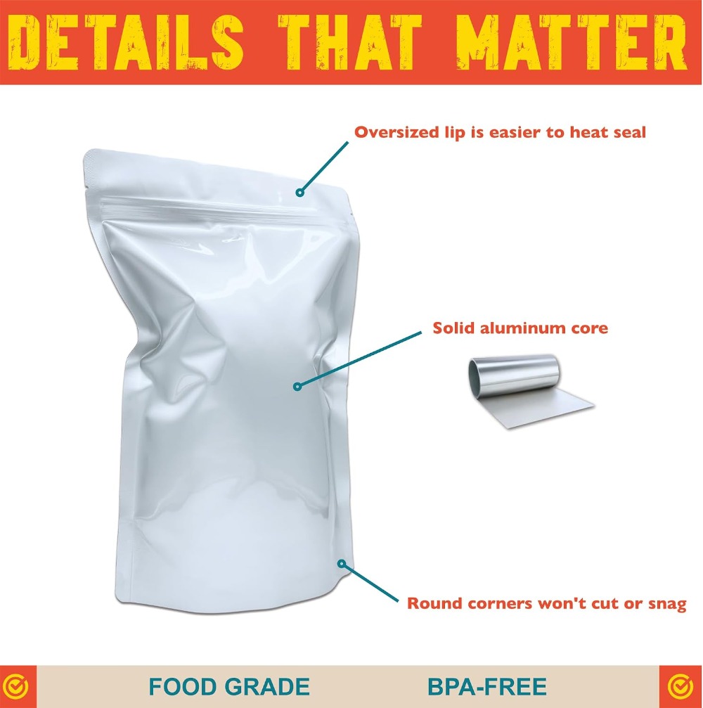 Bolsas de Mylar de 2 Cuartos d - Food Storage For Long Term reseña y precio