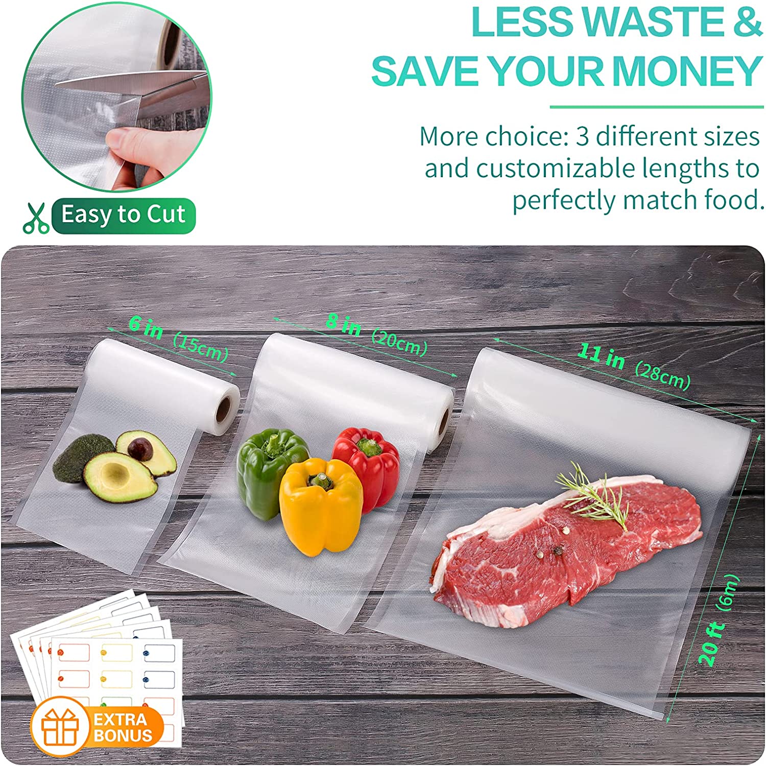 Bolsas de Cocina para Envasado - Food Storage Roll Bags reseña y precio