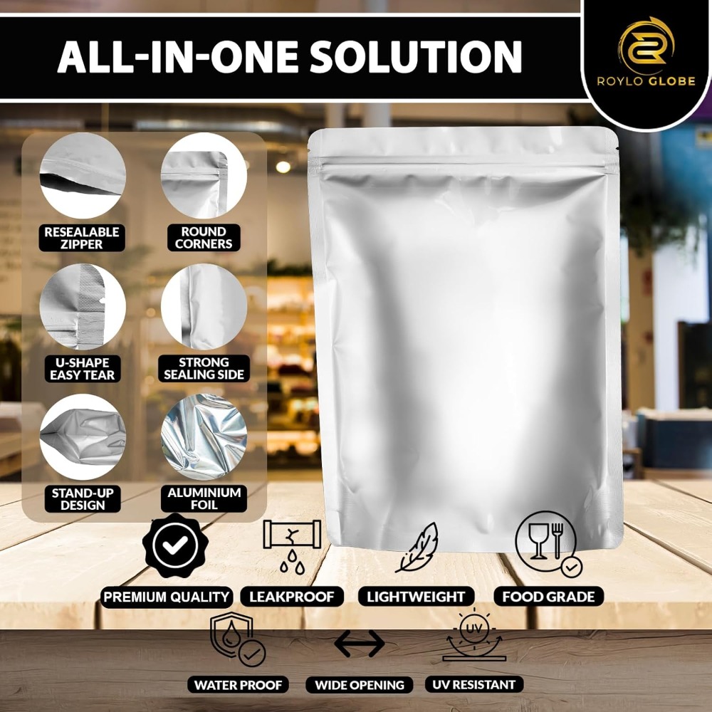 100 Bolsas de Mylar de 2 Cuart - Food Storage For Long Term reseña y precio
