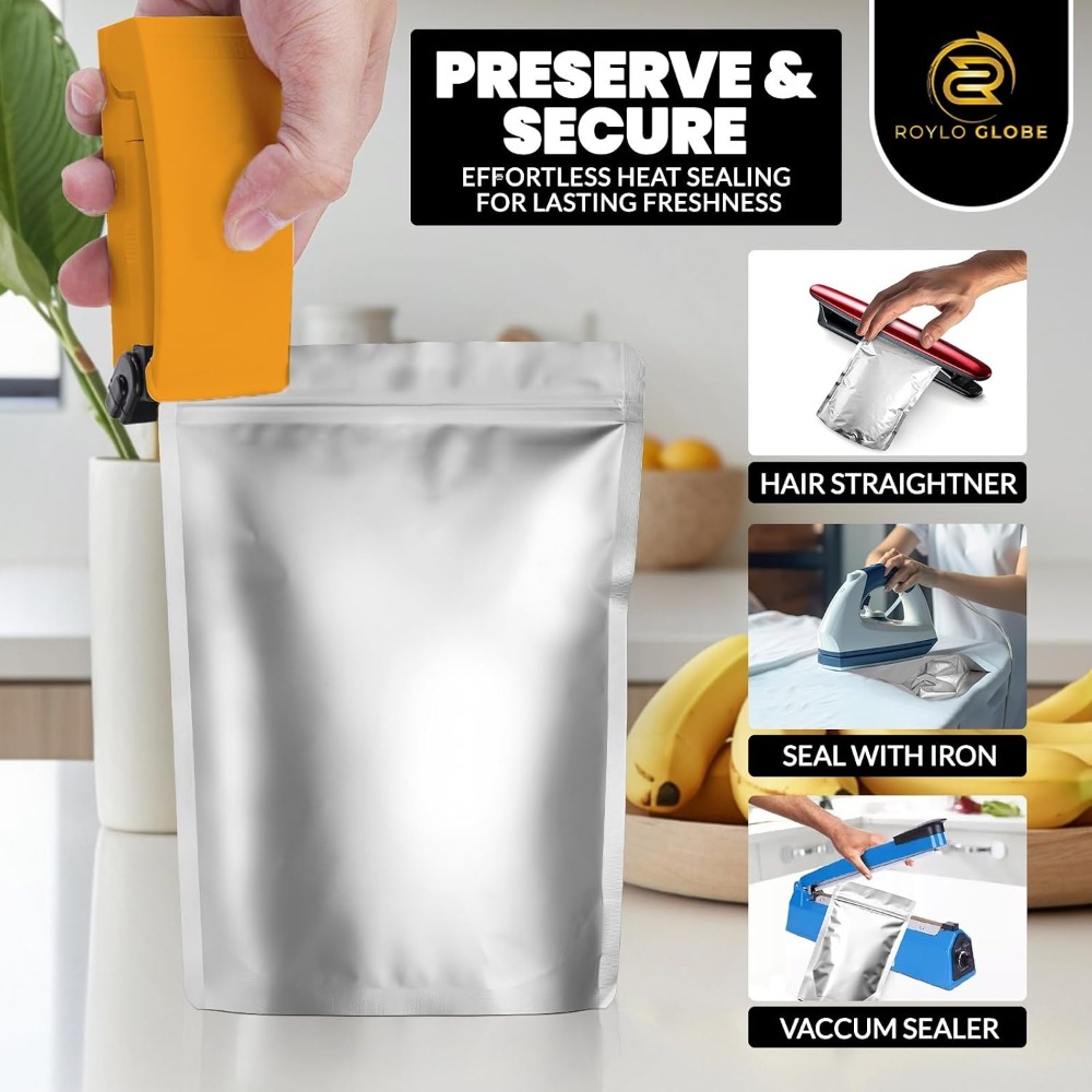 100 Bolsas de Mylar de 2 Cuart - Food Storage For Long Term reseña y precio