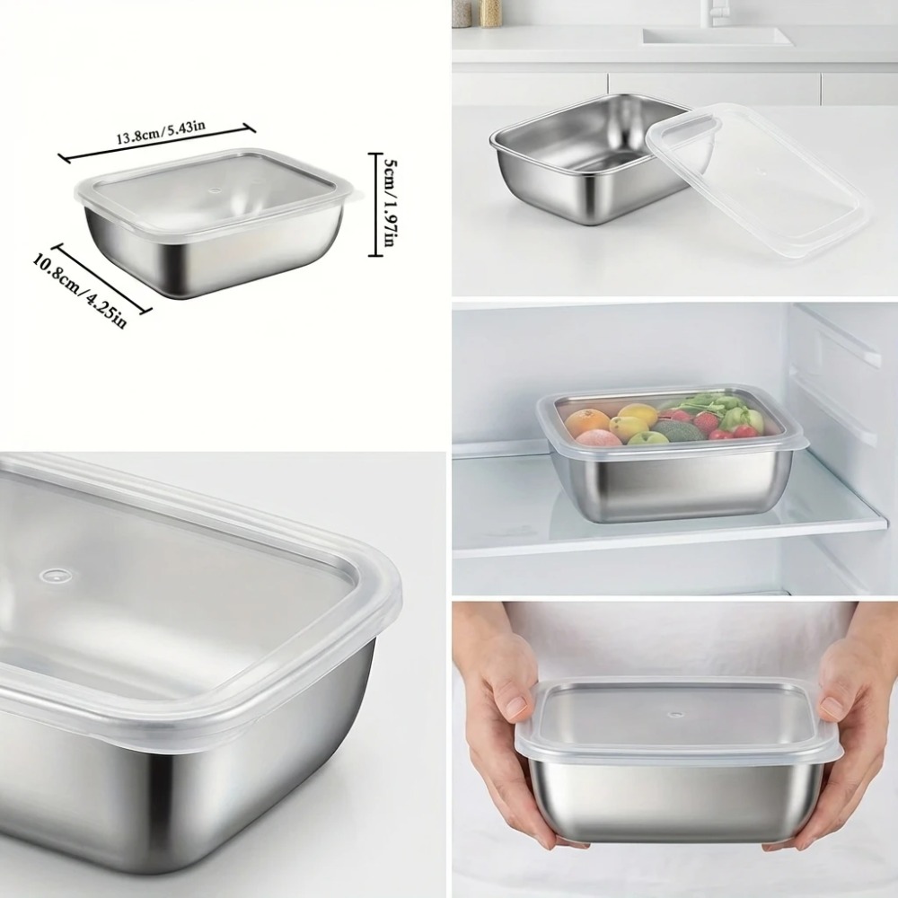 Juego de 6 Recipientes Herméti - Food Storage Stainless Steel reseña y precio