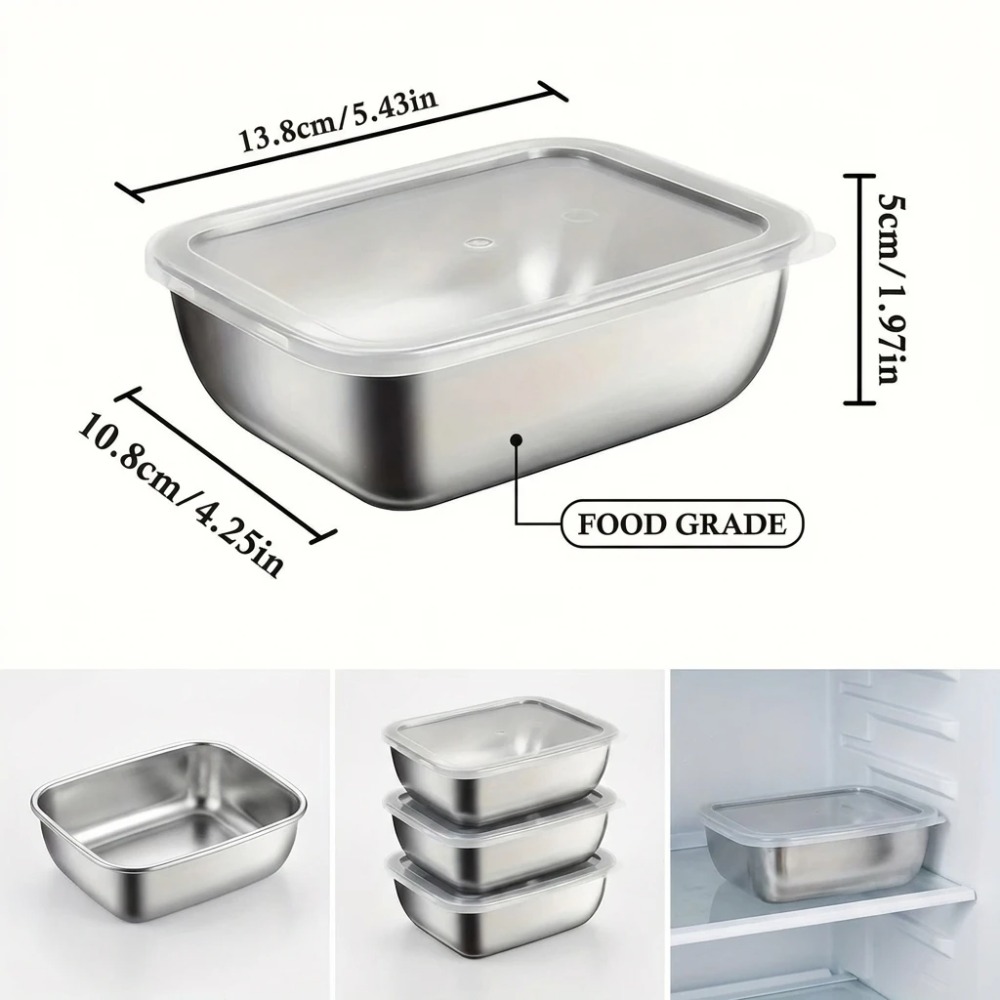 Juego de 6 Recipientes Herméti - Food Storage Stainless Steel reseña y precio
