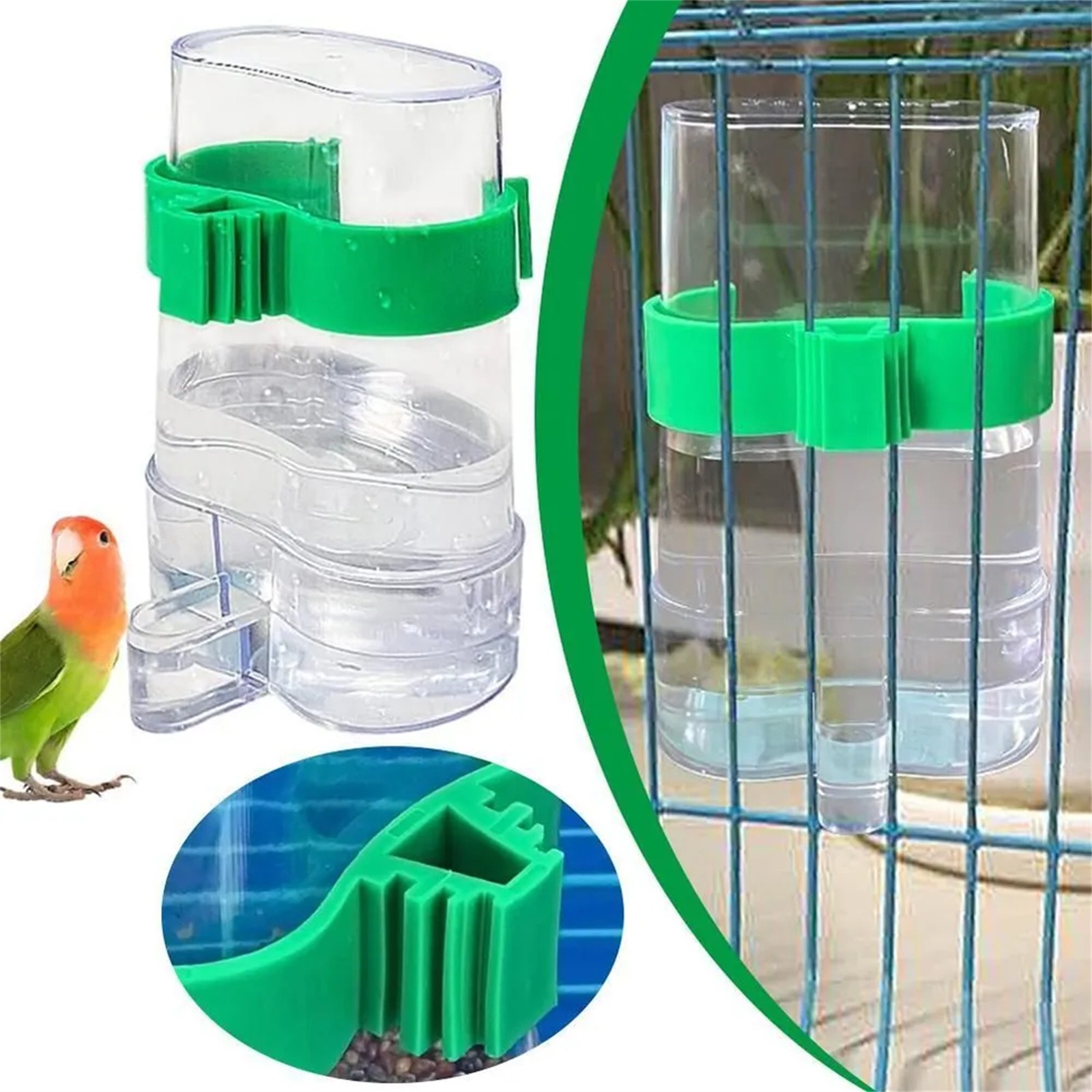 Bebedero de agua para pájaros, - Portion Control Container reseña y precio