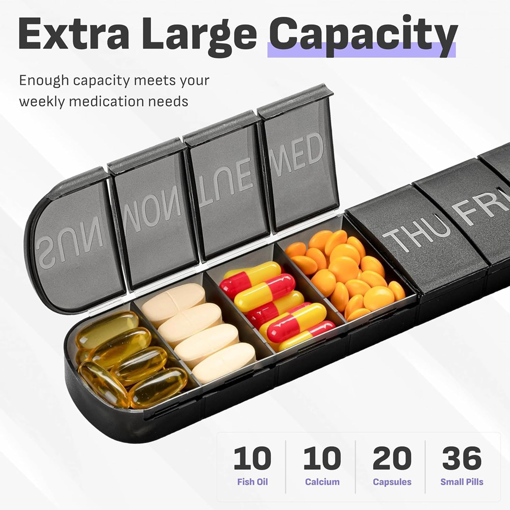 Pastillero de viaje con compar - Portion Control Container reseña y precio