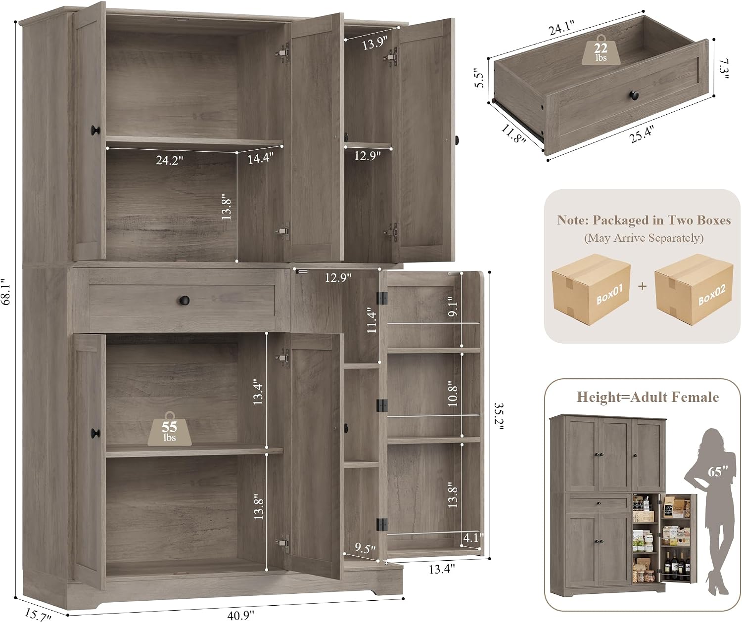 Mueble de Cocina para Despensa - Food Storage Kitchen Cabinet reseña y precio