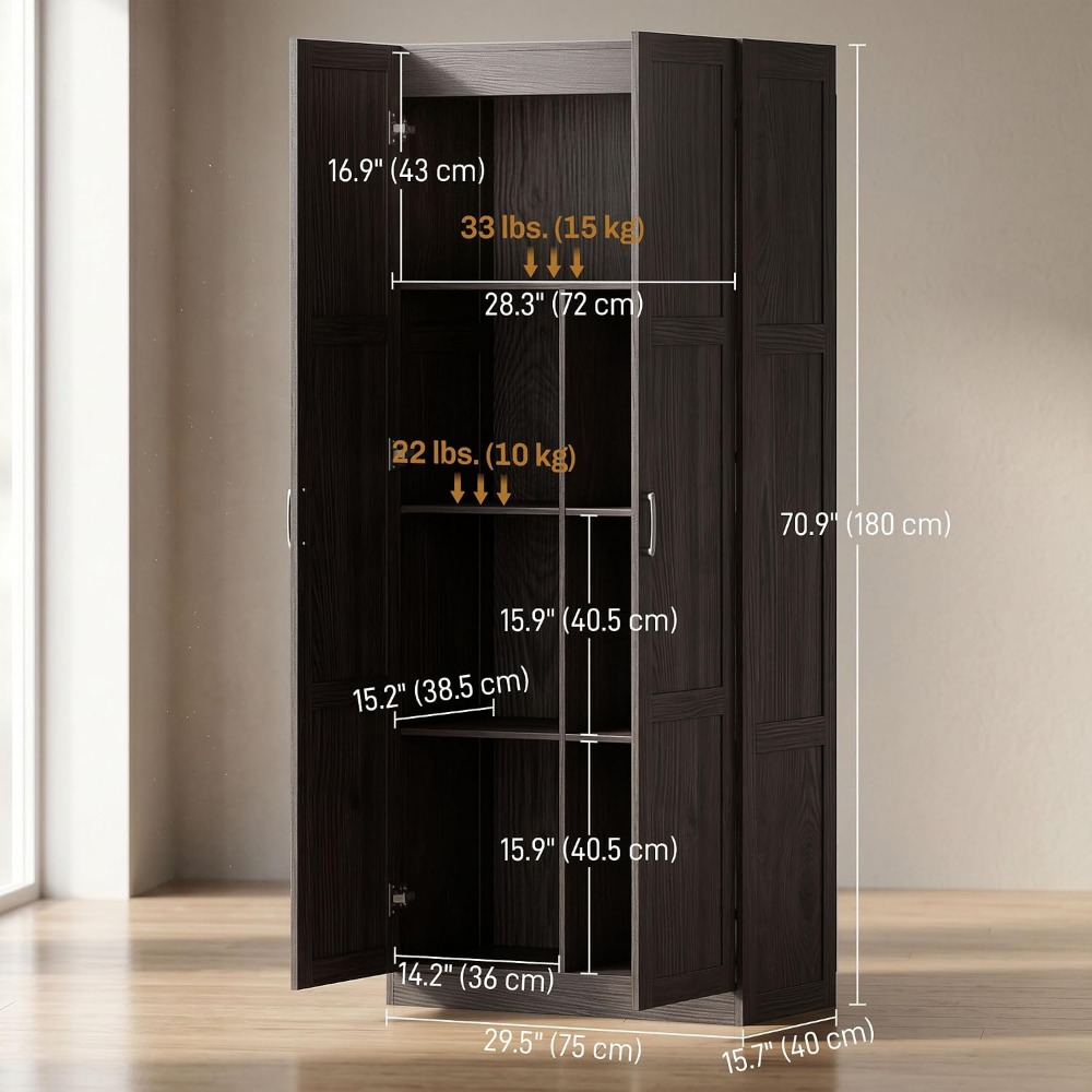 HOMCOM Armario de Cocina Alto  - Food Storage Kitchen Cabinet reseña y precio