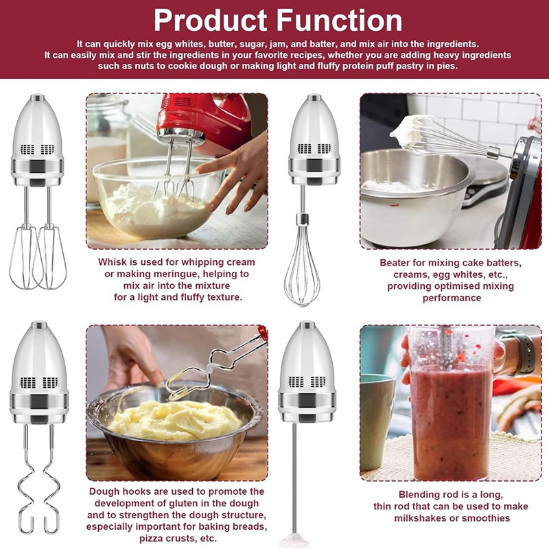 ABKO-Accesorios para batidora  - Kitchenaid Mixer Hand Mixer reseña y precio