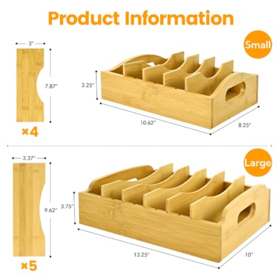 Paquete de 2 organizadores de  - Food Storage With Lids reseña y precio