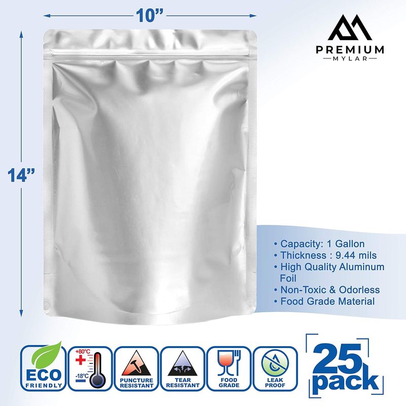 25 Bolsas de Mylar - Bolsas de - Food Storage For Long Term reseña y precio